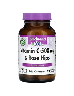 Bluebonnet Nutrition, Vitamin C-500mg & Rosehip, 90 Vegetarian Capsules Bluebonnet Nutrition, Vitamin C-500mg & Rosehip, 90 Vegetarian Capsules
