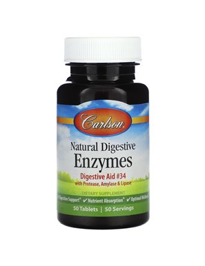 Carlson, Natural Digestive Enzymes , 50 Tablets