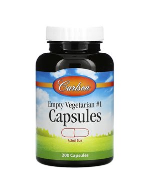 Carlson, Empty Vegetarian 1 Capsule, 200 Capsules