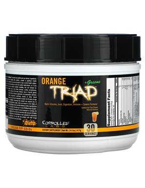 Controlled Labs, Pomarańczowy Triad + Zielone, Lemon Ice Tea, 14,7 uncji (417 g)