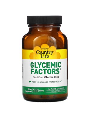 Country Life, Glycemic Factors, 100 tablets Country Life, Glycemic Factors, 100 tablets