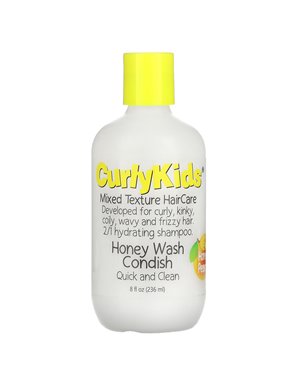 CurlyKids, Honey Wash Condish, Quick and Clean, Peach Honey, 8 oz (236 ml)