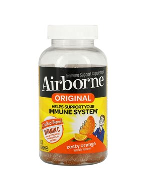 AirBorne, Original Immune Support Supplement, Lemon Orange, 63 Gummy AirBorne, Original Immune Support Supplement, Lemon Orange, 63 Gummy