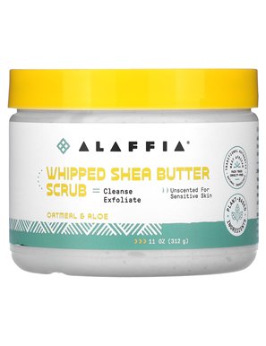 Alaffia, Whipped Shea Butter Scrub, Oatmeal & Aloe, 11 oz (312 g) Alaffia, Whipped Shea Butter Scrub, Oatmeal & Aloe, 11 oz (312 g)