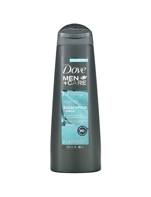 Dove, Men+Care, 2in1 Shampoo + Conditioner, Nourishing, Eucalyptus + Birch, 12 oz (355 ml)