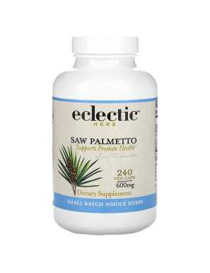Eclectic Institute, Zioło, Saw Palmetto, 600 mg, 240 Weganki Kapsułki