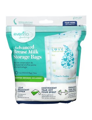 Evenflo Feeding, Erweiterte Muttermilch-Aufbewahrungsbeutel, 50 Beutel, je 5 oz (150 ml)