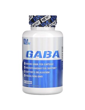 EVLution Nutrition, GABA, 600 mg, 60 Wegetariańskich Kapsułek