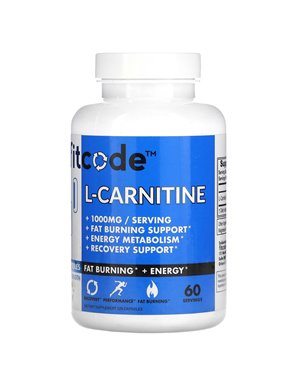 FITCODE, L-Carnitine, Extra Strength, 1000mg, 120 Capsules (500mg per capsule) FITCODE, L-Carnitine, Extra Strength, 1000mg, 120 Capsules (500mg per capsule)