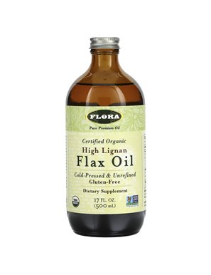 Flora, Certyfikowany Organiczny Olej Lniany Wysokolignanowy, 17 funtów (500 ml)