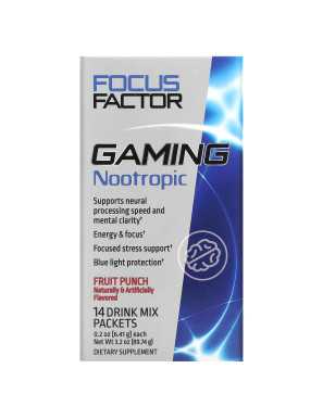 Focus Factor, Gaming Nootropic, Fruchtkompott, 14 Getränkepackungen, je 0,2 oz (6,41 g) Focus Factor, Gaming Nootropic, Fruchtkompott, 14 Getränkepackungen, je 0,2 oz (6,41 g)