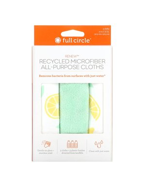 Full Circle Home LLC, Renew, Recycled Microfiber All-Purpose Cloths, 3 Cloths Full Circle Home LLC, Renew, Recycled Microfiber All-Purpose Cloths, 3 Cloths