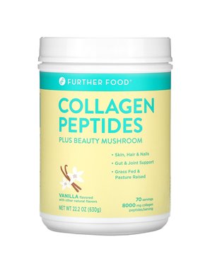 Further Food, Collagen Peptides Plus Beauty Mushroom, Vanilla, 22.2 oz (630 g) Further Food, Collagen Peptides Plus Beauty Mushroom, Vanilla, 22.2 oz (630 g)