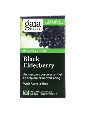 Gaia Herbs, Czarna Porzeczka z Acerolą, 30 Wegańskich Kapsułek