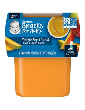 Gerber, Baby Snacks, Second Food, Mango, Apple, 2 Pack, 4 oz (113 g) Gerber, Baby Snacks, Second Food, Mango, Apple, 2 Pack, 4 oz (113 g)