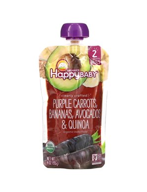 Happy Family Organics, Happy Baby, Organic Baby Food, 6+ Months, Purple Carrots, Bananas, Avocados & K Happy Family Organics, Happy Baby, Organic Baby Food, 6+ Months, Purple Carrots, Bananas, Avocados & K
