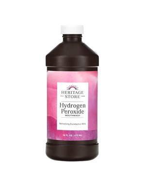 Heritage Store, Wasserstoffperoxid-Spülung, Erfrischende Eukalyptus-Minze, 16 oz (473 ml)