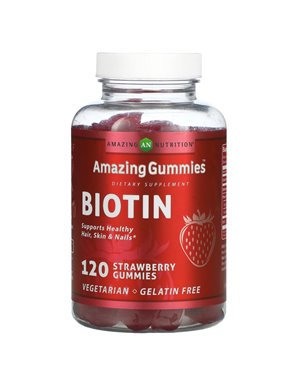 Amazing Nutrition, Amazing Gummies, Biotin, Strawberry, 120 Gummies