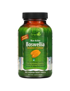 Irwin Naturals, Max-Active Boswellia, Kurkumina + BioPerine, 90 Płynnych Miękkich Kapsułek