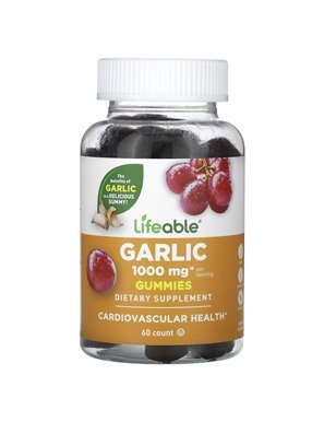 Lifeable, Garlic Gummies, Grapes, 1000 mg, 60 Gummies (500 mg per gummy) Lifeable, Garlic Gummies, Grapes, 1000 mg, 60 Gummies (500 mg per gummy)
