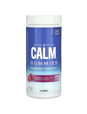 Natural Vitality, CALM Gummies, Magnesium Supplement, Raspberry-Lemon , 120 Gummies Natural Vitality, CALM Gummies, Magnesium Supplement, Raspberry-Lemon , 120 Gummies