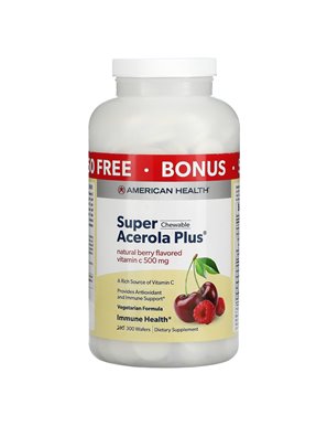 American Health, Super Absorbable Acerola Plus, Natural Fruit, 500 mg, 300 Wafers American Health, Super Absorbable Acerola Plus, Natural Fruit, 500 mg, 300 Wafers