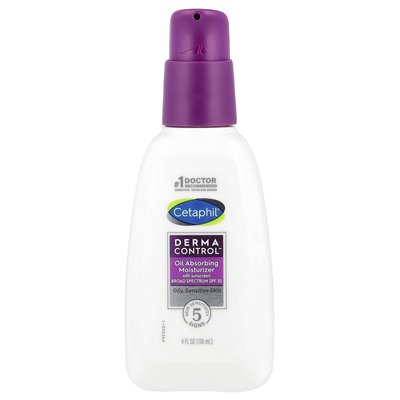 Cetaphil, Derma Control ™, krem ​​nawilżający olej, SPF 30, 4 Fl Oz (118 ml)