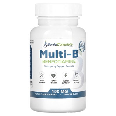 Benfotiamine Inc., Multi-B benfotiamina neuropatia wspierająca wzór, 150 mg, 120 kapsułek