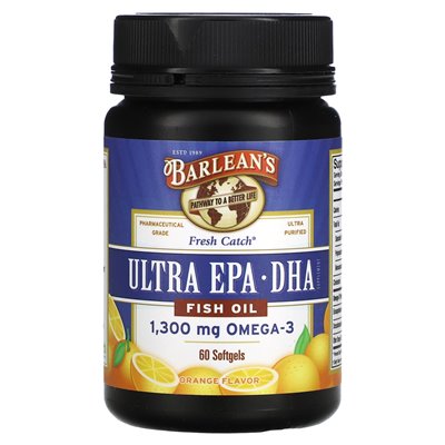 Barlean's, Frischfang-Fischöl, Omega-3, Ultra EPA/DHA, Orange, 60 Weichkapseln