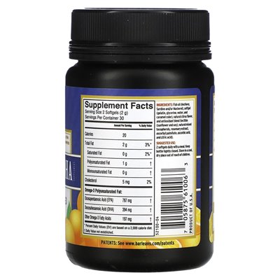 Barlean's, Frischfang-Fischöl, Omega-3, Ultra EPA/DHA, Orange, 60 Weichkapseln