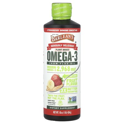 Plean's, Serio Smaczne, Omega-3 z Oleju Lnianego, Truskawkowo-Bananowy Smoothie, 2,968 mg, 16 uncji (454 g) Plean's, Serio Smaczne, Omega-3 z Oleju Lnianego, Truskawkowo-Bananowy Smoothie, 2,968 mg, 16 uncji (454 g)
