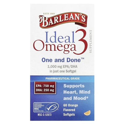 Barlean, Perfect Omega 3, Orange, 60 weiche
