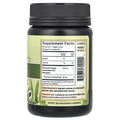Barlean's, Olive Leaf Complex, 120 softgels Barlean's, Olive Leaf Complex, 120 softgels