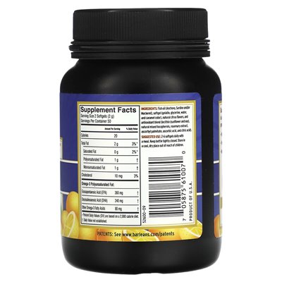 Barlean, Fresh Hook, Fischöl-Ergänzung, Omega-3 EPA/DHA, Orange, 100 Soft