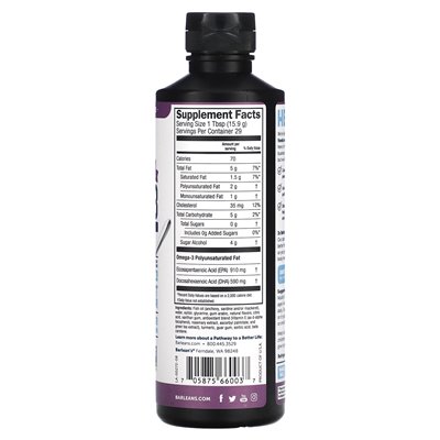 Barlean's, Really Delicious, Omega-3 Fish Oil, Pineapple Passion Smoothie, 16 oz (454 g)