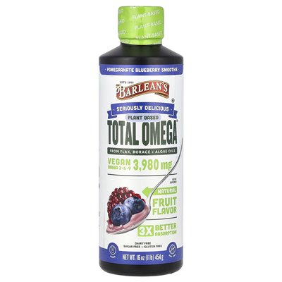 Barlean's Total Omega 3 6 Granatapfel-Beeren-Smoothie, 3980 mg, 16 oz (454 g)