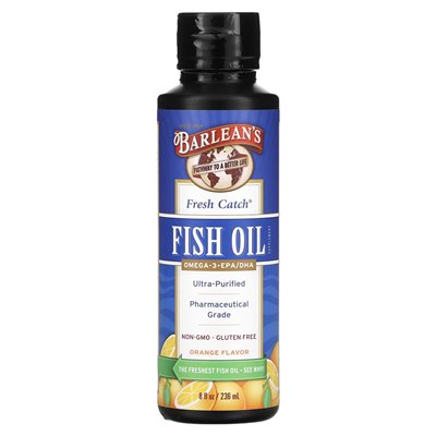 Barlean's, Fresh Catch Fish Oil, Omega-3 EPA/DHA, Orange, 8 Fl Oz (236 ml)