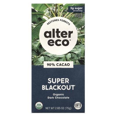 Alter Eco, Organic Dark Chocolate, Super Dark, 90% Cocoa, 2.65 oz (75 g)