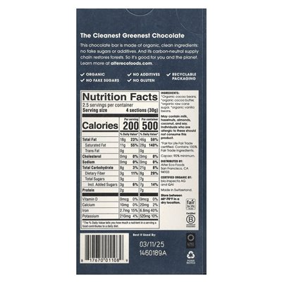 Alter Eco, Organic Dark Chocolate, Super Dark, 90% Cocoa, 2.65 oz (75 g)
