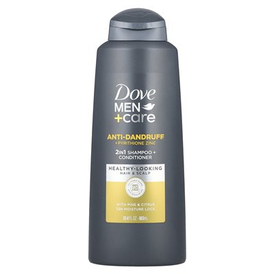Dove, Men + Care, Anti-Dandruff 2-w-1 szampon + odżywka, sosna i cytrusy, 20,4 fl oz (603 ml)