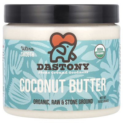 Dastony, organiczne masło kokosowe, ultra gładkie, 16 uncji (454 g)