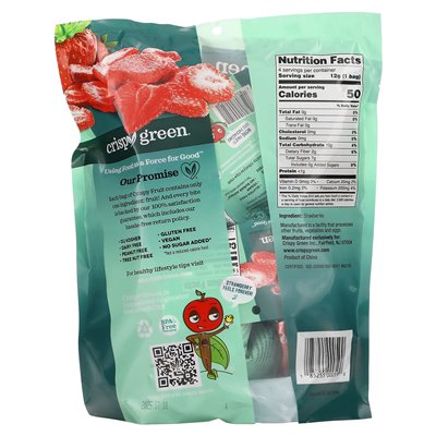 Crispy Green Crunchy Fruit, nur Erdbeeren, 4 Packungen, 0,42 oz (12 g)