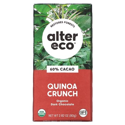 Alter Eco, Organic Dark Chocolate Bar, Quinoa Crunch, 60% Cacao, 2,82 uncji (80 g)