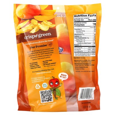 Chrupiący zielony, chrupiący owoce, wszystkie mango, 4 paczki, 0,63 uncji (18 g)