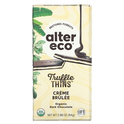 Alter Eco, Truffle Thins, Bio-Riegel aus dunkler Schokolade, Crème Brûlée, 84 g (2,96 oz.)