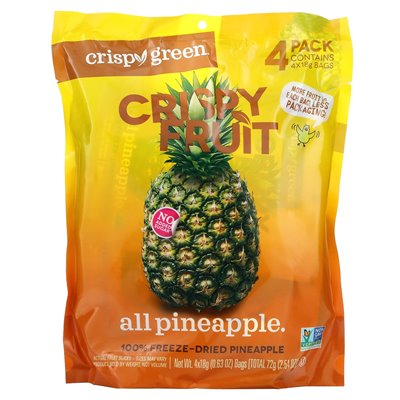 Chrupiący zielony, chrupiący owoce, wszystkie ananas, 4 paczki, 0,63 uncji (18 g)