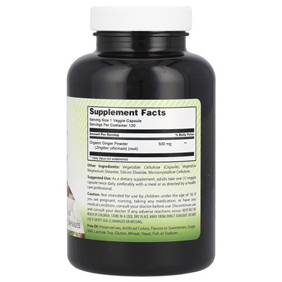 Amazing India, Ingwer, 500 mg, 120 Gemüsekapseln