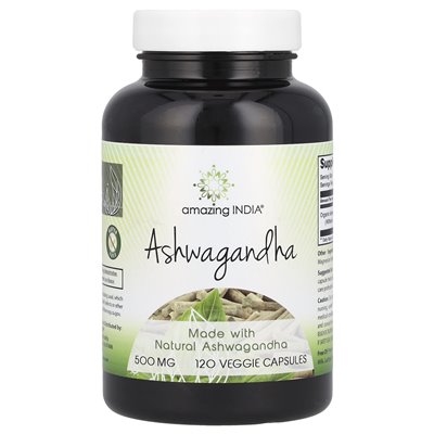Amazing India, Ashwagandha, 500 mg, 120 vegetarische Kapseln