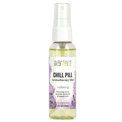 Aura Cacia, mgła aromaterapeutyczna, pigułka chłodna, uspokajająca, 2 flory (59 ml)