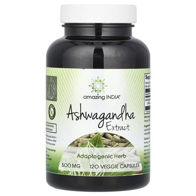 Amazing India, Ashwagandha Extract, 500mg, 120 Vegetarian Capsules